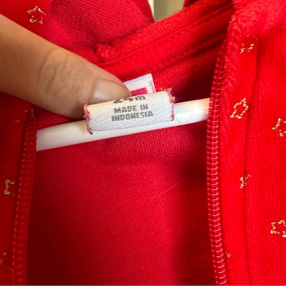 Red Hoodie with Stars and Pants Jumpsuit Set - Picture 5 of 8